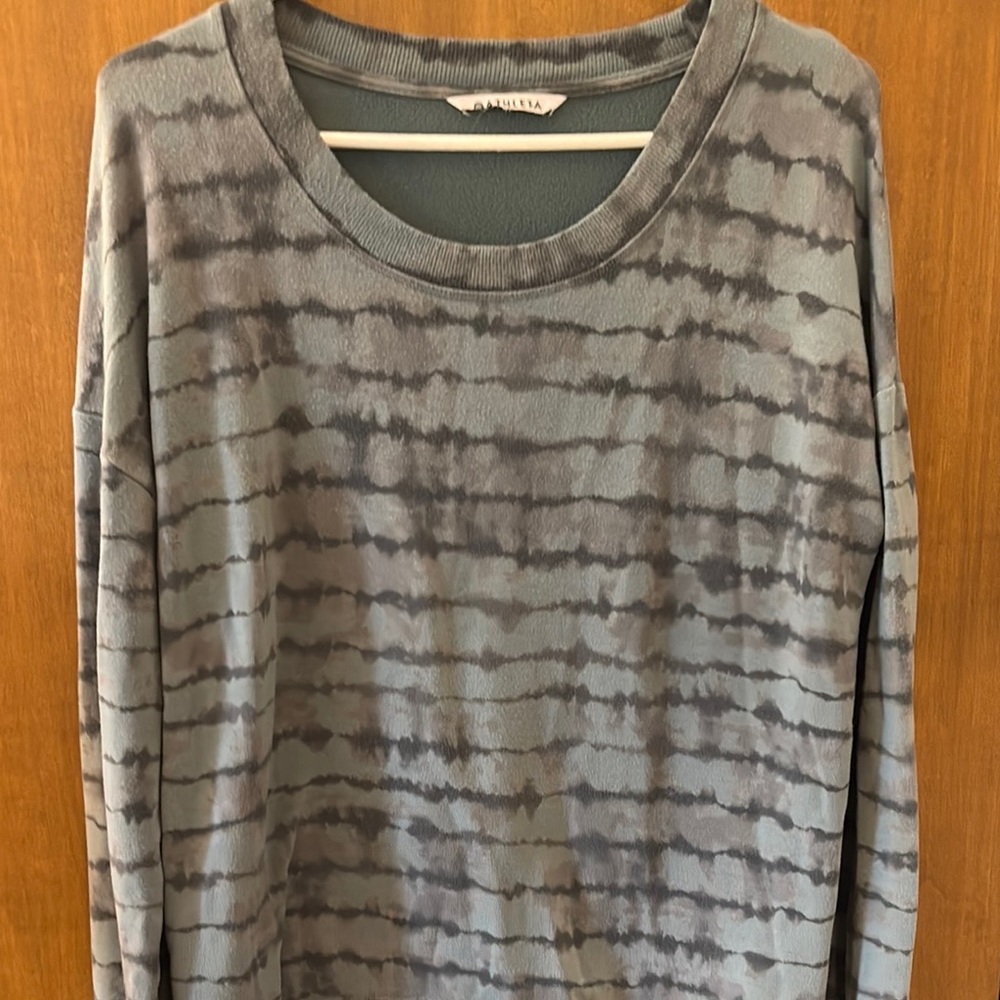 Athleta blue/gray striped sweatshirt